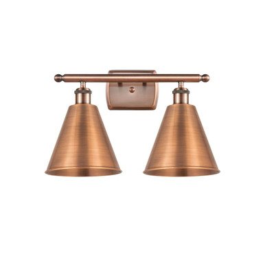 Berkshire Metal 2 Light Bath Vanity 11 Inch and 18 Inch Wide by Innovations - 516-2W-MBC-8