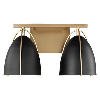 Norman 2 Light Black Shade Vanity Light by Visual Comfort Studio - 4451702