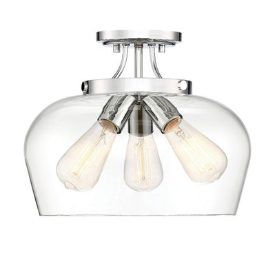 Glencoe Sidings 3 Light 13 Inch Wide Semi Flush Mount by Bailey Street Home - 159-BEL-1025255