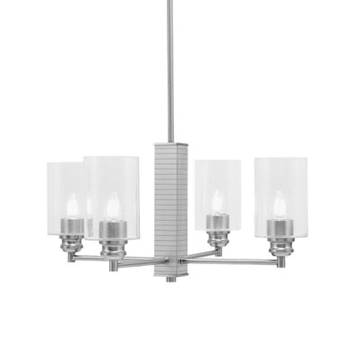 Edge 4 Light Chandelier 11 Inches Tall and 21.75 Inches Wide by Toltec  - 1154-BN-300