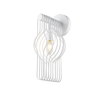 Contour 1 Light Candle Style Wall Sconce by Z Lite - 801-1S-WH