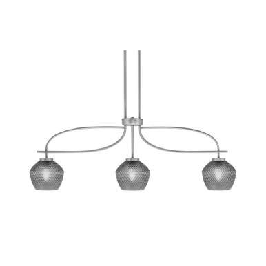 Cavella 3 Light Steel Small Island Pendant 38.5 Inch Length by Toltec - 3936-4622