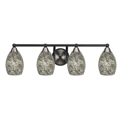 Paramount 4 Light Fusion Glass Vanity Light 30.25 Inch Length by Toltec - 3424-BN-4165