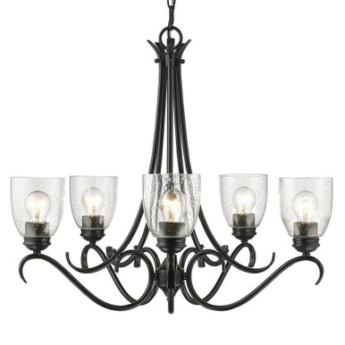 Parrish 5 Light Large Chandelier by Golden - 8001-5 BLK-SD