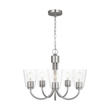 Miles 5 Light Chandelier 17.38 Inch Tall and 21 Inch Wide by Generation - GLC11-5