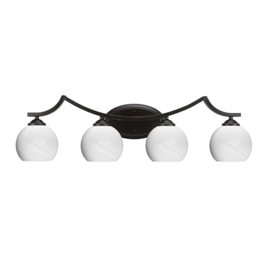 Zilo 4 Light Steel Vanity Light 31.75 Inch Length by Toltec - 554-3175-925-8