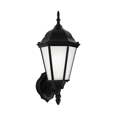 Aluminum Outdoor 1 Light Wall Lantern with Satin Etched Glass-17 Inches H x 7.75 Inches W - 73-BEL-2288989