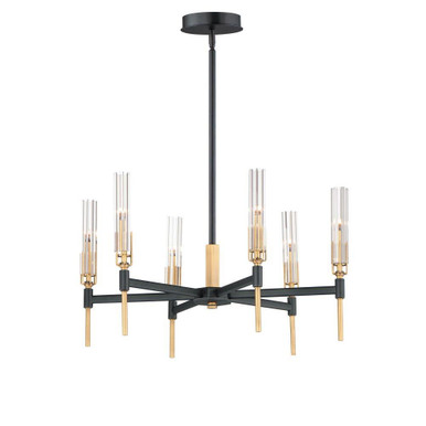 Flambeau 6 Light Medium Chandelier by Maxim - 16125CLBKAB