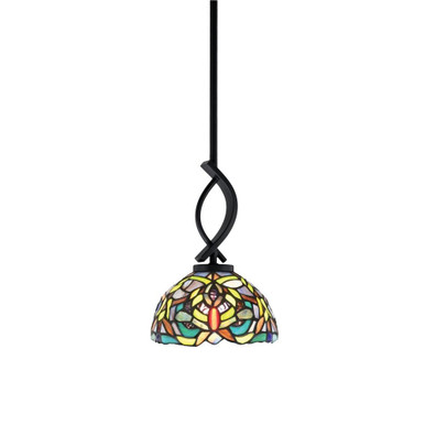Cavella 1 Light Small Pendant 11 Inch Tall by Toltec - 3901-MB-9365