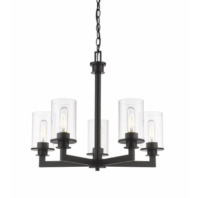 Savannah 5 Light Chandelier 24 Inch Wide by 22 Inch High by Z-Lite - 462-5BRZ