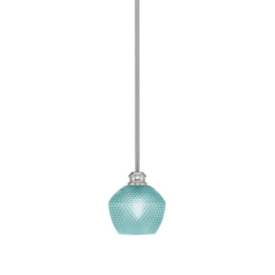 Edge 1 Light Steel Small Stem Hung Pendant 6.5 Inch Tall by Toltec - 1151-6-6.5-2
