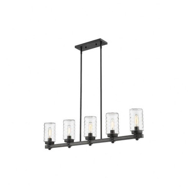 Tahoe 5 Light Outdoor Linear Pendant 10 x 4.5 Inch Wide by Z-Lite - 588-5L-ABB