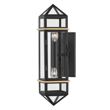 Bedford Hills 2 Light Wall Sconce 20.5 x 7.5 Inch  by Hudson Valley - 9002-AGB/BK