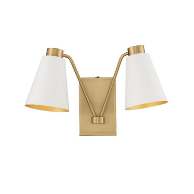 2 Light Mid Century Modern Wall Sconce 17.5 Inch Wide by BSH - 2583-BEL-1107232