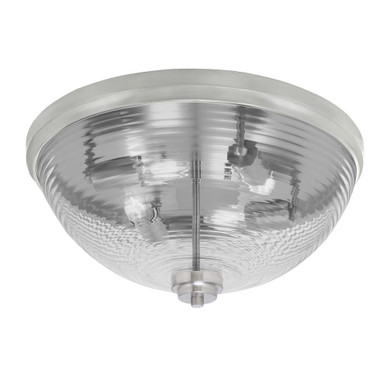 Any 4 Light 18 Inch Wide Ribbed Clear Glass Flush Mount by Toltec - 828-BN-6