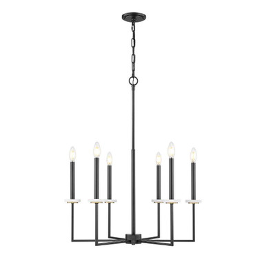 Gaultier 6 Light Chandelier 33.25 Inch Tall and 27.25 Inch Wide by Z Lite - 6100-6