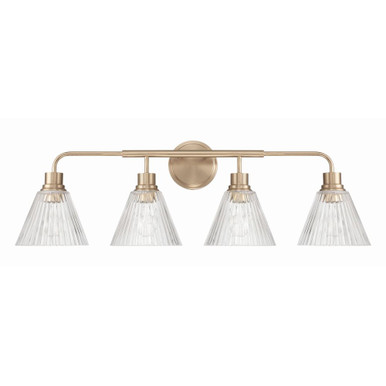 Pleated 4 Light Bath Vanity 10.75 Inch Tall and 34 Inch Wide by Craftmade - 61104