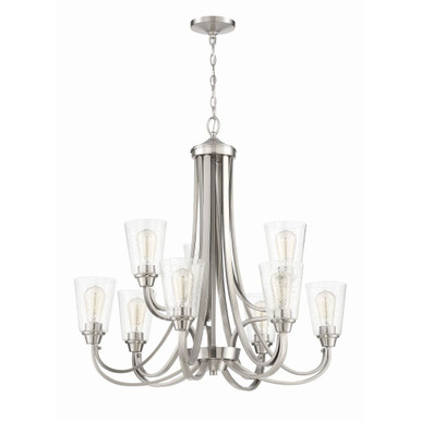 Grace 9 Light Chandelier 31 Inch Tall and 32 Inch Wide by Craftmade - 41929-BNK-CS