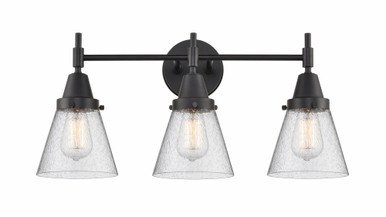 Cone 3 Light Bath Vanity 11 Inch Tall and 24.25 Inch Wide by Innovations - 447-3W-BK-G64