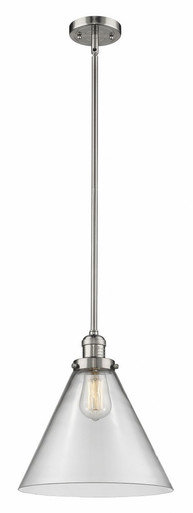 Cone 1 Light Stem Hung Mini Pendant 16 Inch and 12 Inch Wide by Innovations - 201S-PN-G42-L
