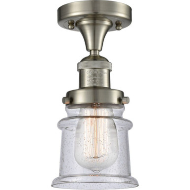Canton 100W 1 LED Small Semi Flush Mount 11.5 X 6 Inch Wide by Innovations - 517-1CH-SN-G184S-LED