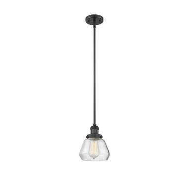 Fulton 100W 1 LED Stem Hung Mini Pendant 9 and 7 Inch Wide by Innovations - 201S-BK-G172-LED