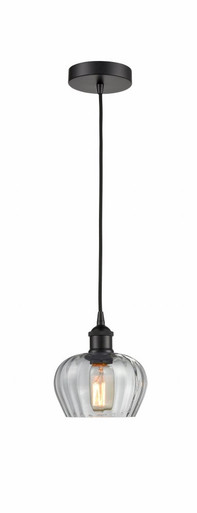 Fenton 1 Light Cord Down Mini Pendant 7.5 and 6.5 Inch Wide by Innovations - 616-1P-BK-G92