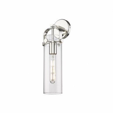 Pilaster 1 Light Glass Wall Sconce 17 Inch and 4.5 Inch Wide by Innovations - 413-1W-PN-G413-1W-4CL