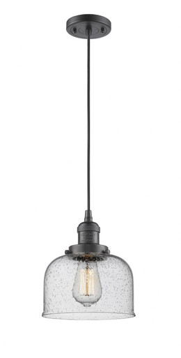 Bell 1 Light Cord hung Mini Pendant 8.88 X 7.75 Inch Wide by Innovations - 201C-OB-G74