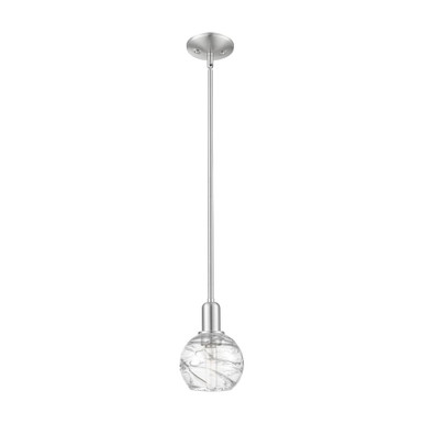 Athens Deco Swirl 1 Light Mini Pendant 8.75 X 5.88 Inch Wide by Innovations - 716-1S-SN-G1213-6CL