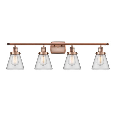Cone 4 Light Bath Vanity 11 Inch Tall and 36 Inch Wide by Innovations - 916-4W-G6
