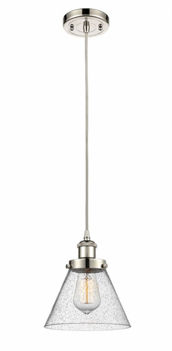 Cone 1 Light Cord Hung Mini Pendant 10 Inch and 8 Inch Wide by Innovations - 916-1P-PN-G44