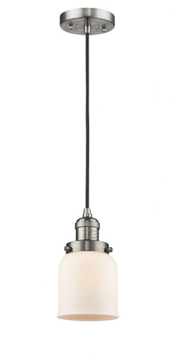 Bell 1 Light Cord hung Mini Pendant 8.88 Inch X 5 Inch Wide by Innovations - 201C-SN-G51