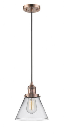 Cone 1 Light Cord Hung Mini Pendant 9.13 and 7.75 Inch Wide by Innovations - 201C-AC-G42