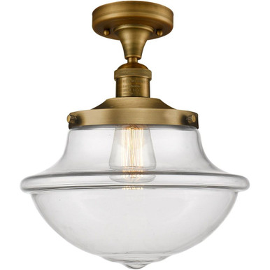Oxford 100W 1 LED Semi Flush Mount 13.5 and 11.75 Inch Wide by Innovations - 517-1CH-G54-LED
