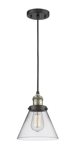 Cone 1 Light Cord Hung Mini Pendant 9.13 and 7.75 Inch Wide by Innovations - 201C-BAB-G42
