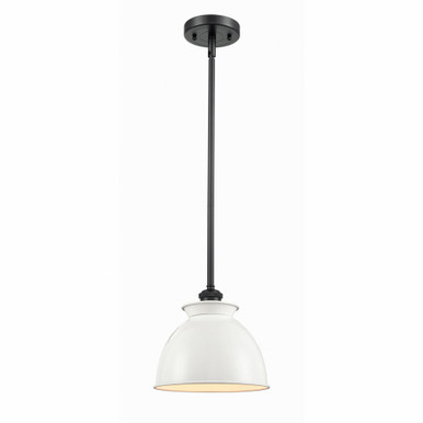 Adirondack 1 Light Industrial Stem Hung Small Pendant by Innovations - 516-1S-BK-M14-W