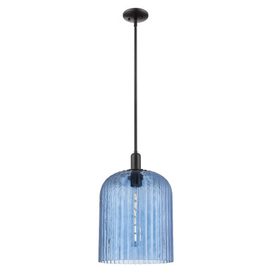Bridal Veil 1 Light Mini Pendant 18.13 Inch and 12 Inch Wide by Innovations - 716-1S-BK-G559-12BL