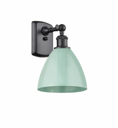 Plymouth 1 Light Wall Sconce 10.5 Inch Tall X 7.5 Inch Wide by Innovations - 516-1W-BK-MBD-75-SF