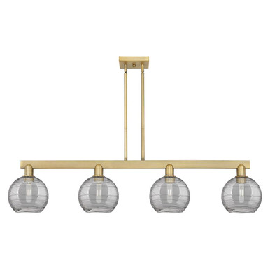 Athens Deco Swirl 4 Light Stem Hung Island 10.75 X 50.75 by Innovations - 716-4I-BB-G1213-8SM