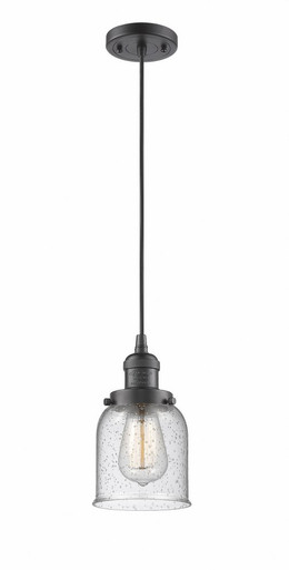 Bell 1 Light Cord hung Mini Pendant 8.88 Inch X 5 Inch Wide by Innovations - 201C-OB-G54
