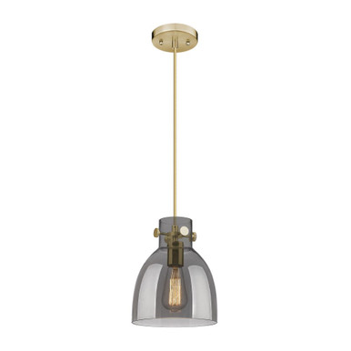 Newton Bell 1 Light Cord Hung Pendant 9.38 and 8 Inch Wide by Innovations - 410-1PS-CB-G412-8SM