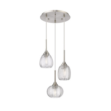 Berkshire 3 Light Cord Hung Multi Pendant 17X14.5 Inch Wide by Innovations - 113B-3P-SN-G323-MU