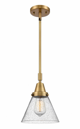 Cone 1 Light Stem Mini Pendant 11.13 Inch Tall X 8 Inch Wide by Innovations - 447-1S-BB-G44