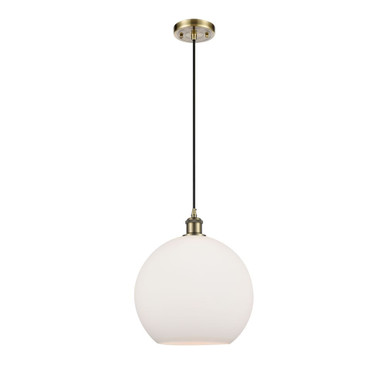 Athens 1 Light Cord Hung Mini Pendant 13.63 InchX11.75 Inch by Innovations - 516-1P-AB-G121-12