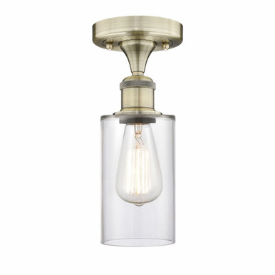 Clymer 1 Light Semi Flush Mount 10.88 and 3.88 Inch Wide by Innovations - 616-1F-AB-G802