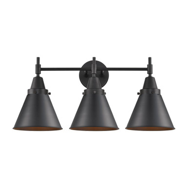Appalachian 3 Light Bath Vanity 11.38 Inch and 26 Inch Wide by Innovations - 447-3W-BK-M13-BK