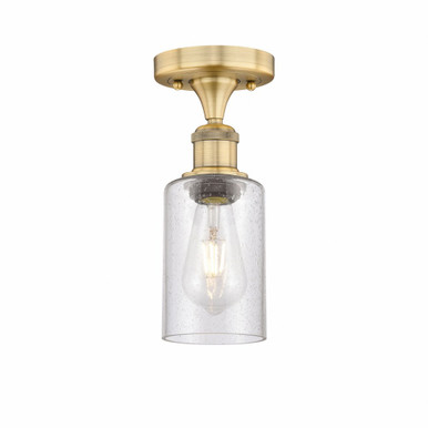 Clymer 1 Light Semi Flush Mount 10.88 and 3.88 Inch Wide by Innovations - 616-1F-BB-G804