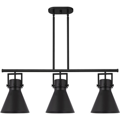 Newton Cone 3 Light Island 15.13 Inch Tall and 42 Inch Wide by Innovations - 411-3I-BK-M411-10BK