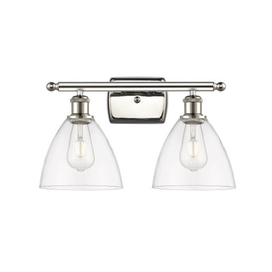 Bristol 100W 2 LED Glass Bath Vanity 10.5 and 17.5 Inch Wide by Innovations - 516-2W-GBD-75-LED